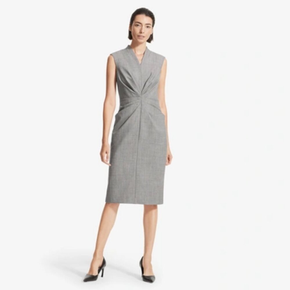 MM Lafleur Cheynne Dress US 16 PLUS Sharkskin Black White Avant Guarde Business